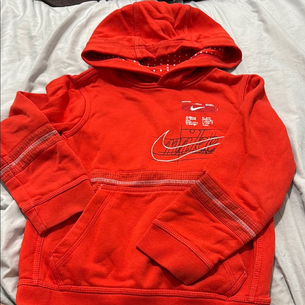 Nike Red Sweatshirt Hoodie with Swoosh Logo